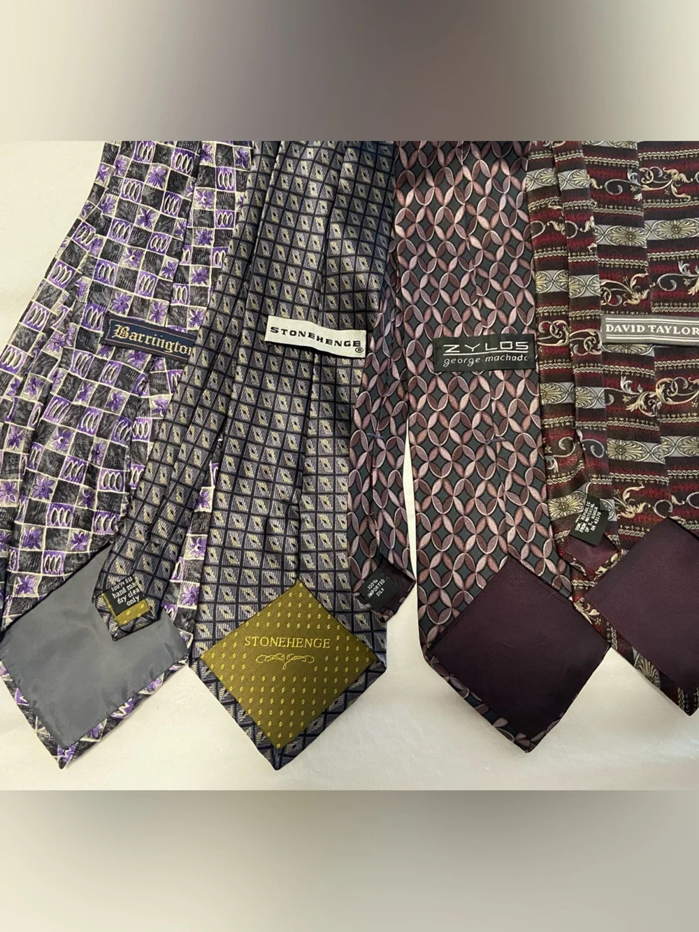 Men's Purple Patterned Necktie (Set of 4)